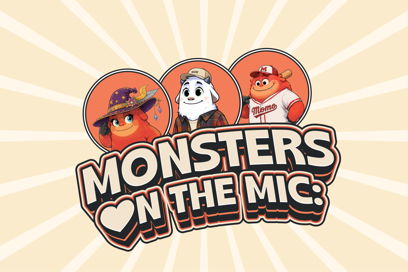 Madame Momo, Yeti and Momo Jr recording Monsters on the Mic